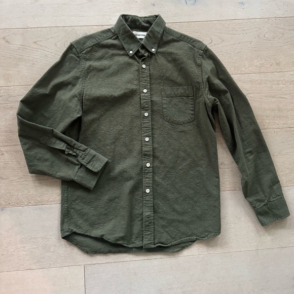 Taylor Stitch The Jack Shirt Olive Donegal Button Down Top Casual M - Picture 7 of 12